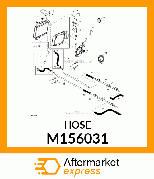 HOSE, COOLANT OUTLET, XUV DIESEL M156031