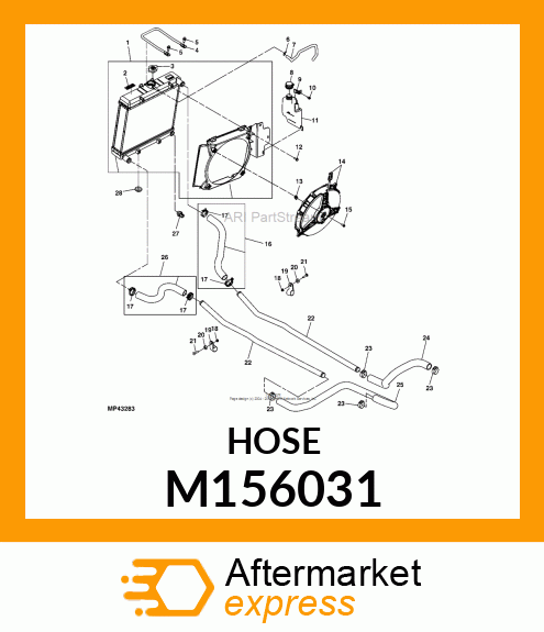 HOSE, COOLANT OUTLET, XUV DIESEL M156031