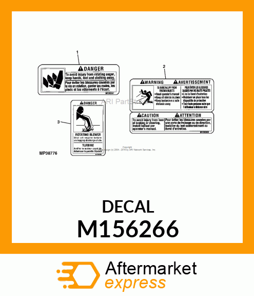 LABEL, LABEL, DANGER, CHUTE, ENG/FR M156266