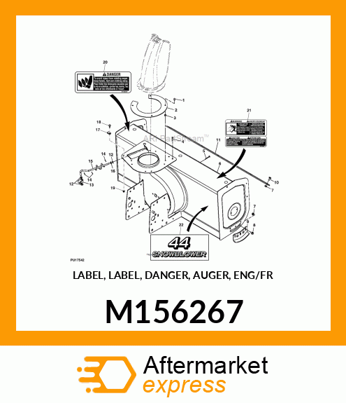 LABEL, LABEL, DANGER, AUGER, ENG/FR M156267