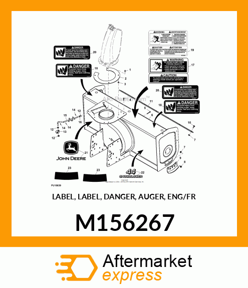LABEL, LABEL, DANGER, AUGER, ENG/FR M156267