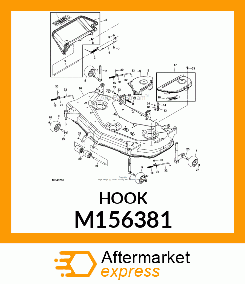 HOOK BOLT, J TYPE M156381