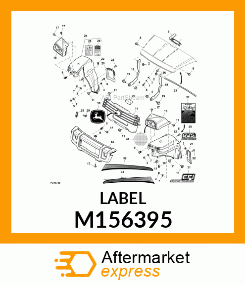 LABEL, HOOD STRIPE, LH M156395