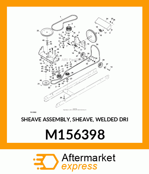 SHEAVE ASSEMBLY, SHEAVE, WELDED DRI M156398