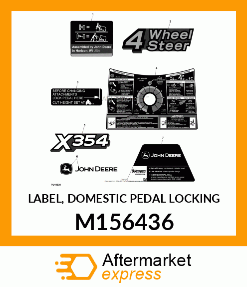 LABEL, DOMESTIC PEDAL LOCKING M156436