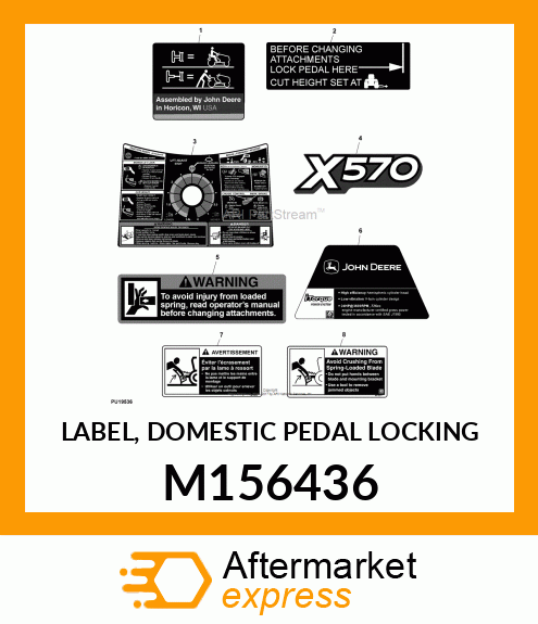 LABEL, DOMESTIC PEDAL LOCKING M156436