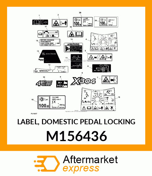 LABEL, DOMESTIC PEDAL LOCKING M156436