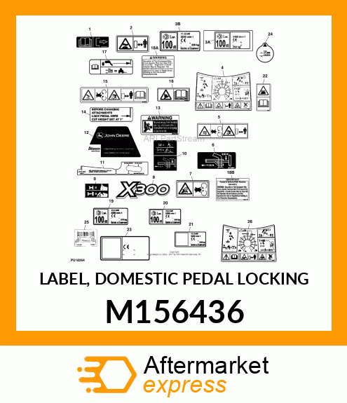 LABEL, DOMESTIC PEDAL LOCKING M156436