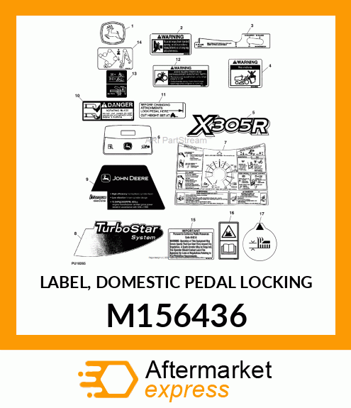 LABEL, DOMESTIC PEDAL LOCKING M156436