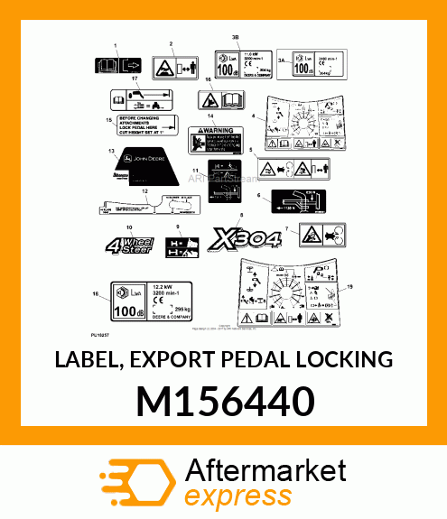 LABEL, EXPORT PEDAL LOCKING M156440