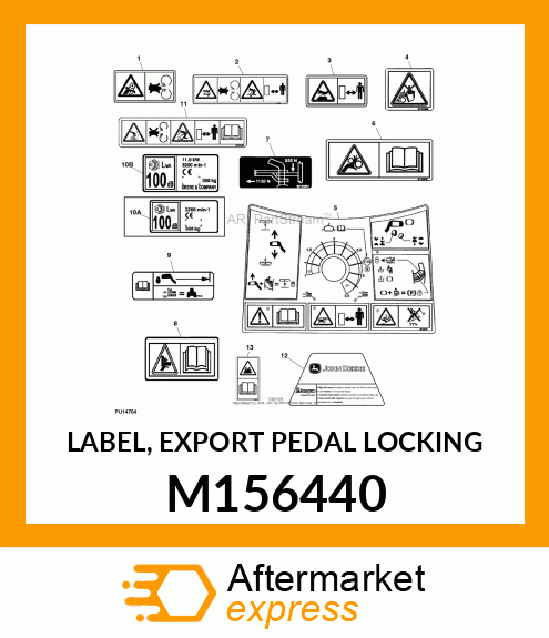 LABEL, EXPORT PEDAL LOCKING M156440