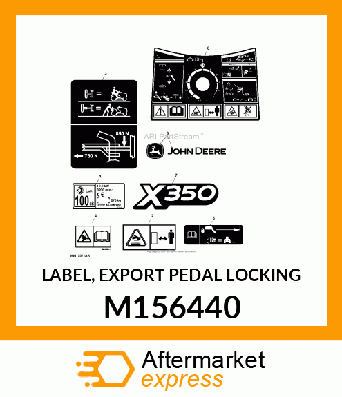 LABEL, EXPORT PEDAL LOCKING M156440