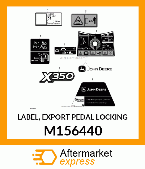 LABEL, EXPORT PEDAL LOCKING M156440