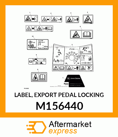 LABEL, EXPORT PEDAL LOCKING M156440