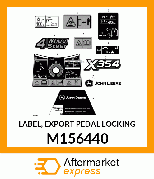 LABEL, EXPORT PEDAL LOCKING M156440