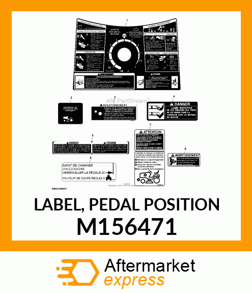 LABEL, PEDAL POSITION M156471