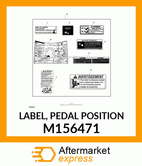 LABEL, PEDAL POSITION M156471