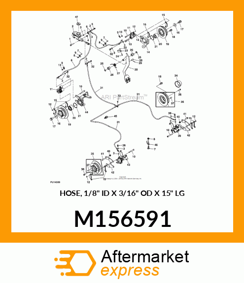 HOSE, 1/8" ID X 3/16" OD X 15" LG M156591