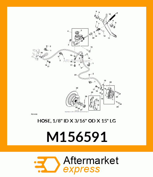 HOSE, 1/8" ID X 3/16" OD X 15" LG M156591