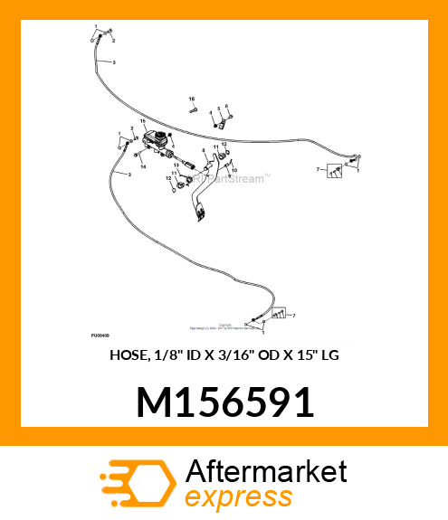 HOSE, 1/8" ID X 3/16" OD X 15" LG M156591