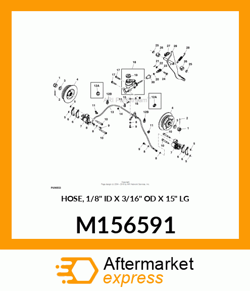 HOSE, 1/8" ID X 3/16" OD X 15" LG M156591