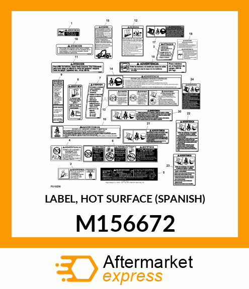 LABEL, HOT SURFACE (SPANISH) M156672