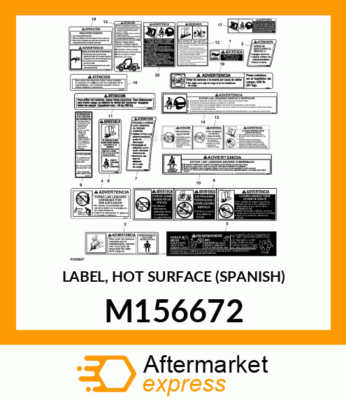 LABEL, HOT SURFACE (SPANISH) M156672