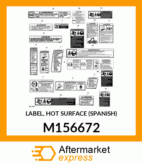 LABEL, HOT SURFACE (SPANISH) M156672