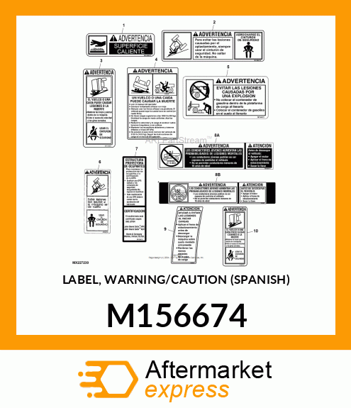 LABEL, WARNING/CAUTION (SPANISH) M156674