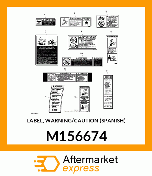 LABEL, WARNING/CAUTION (SPANISH) M156674