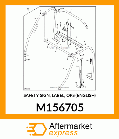 SAFETY SIGN, LABEL, OPS (ENGLISH) M156705