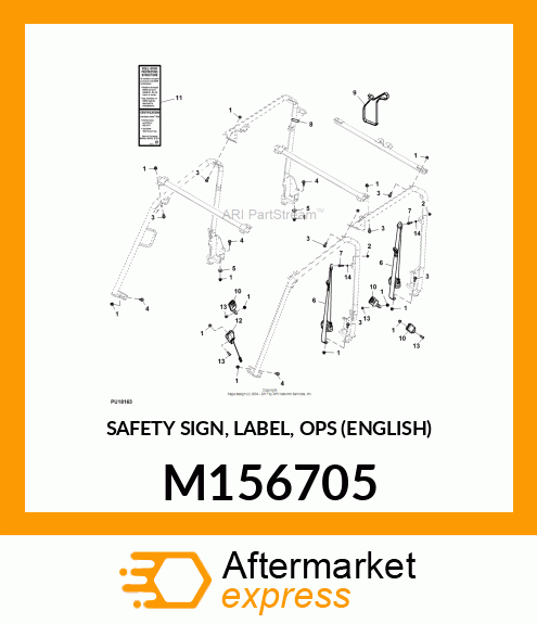 SAFETY SIGN, LABEL, OPS (ENGLISH) M156705