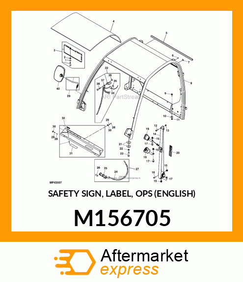 SAFETY SIGN, LABEL, OPS (ENGLISH) M156705