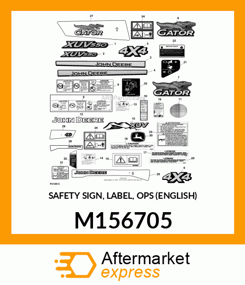 SAFETY SIGN, LABEL, OPS (ENGLISH) M156705