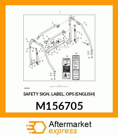 SAFETY SIGN, LABEL, OPS (ENGLISH) M156705