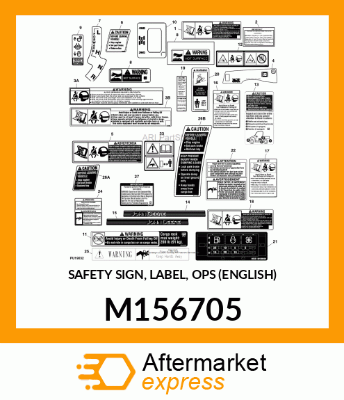 SAFETY SIGN, LABEL, OPS (ENGLISH) M156705