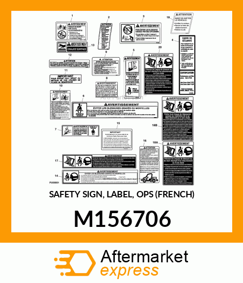 SAFETY SIGN, LABEL, OPS (FRENCH) M156706