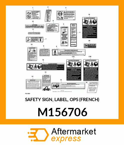 SAFETY SIGN, LABEL, OPS (FRENCH) M156706