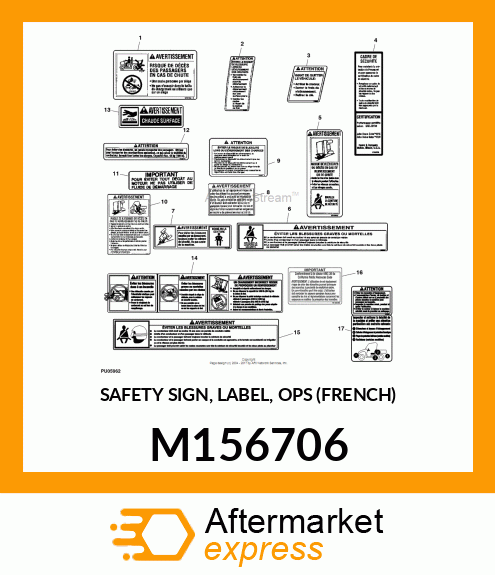 SAFETY SIGN, LABEL, OPS (FRENCH) M156706