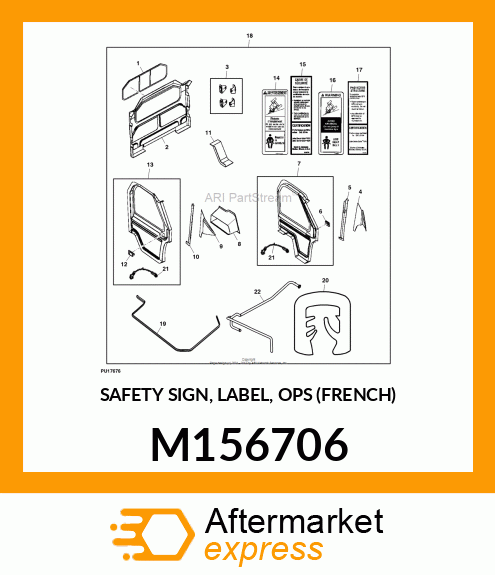 SAFETY SIGN, LABEL, OPS (FRENCH) M156706