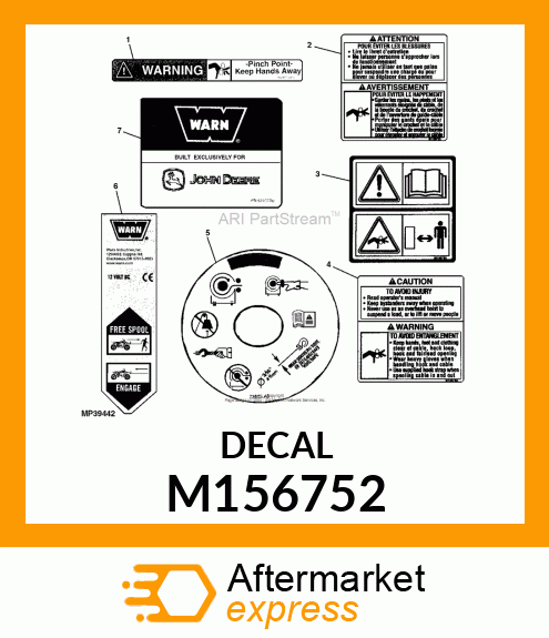 LABEL, LABEL, 3000 LB WINCH, SAFETY M156752