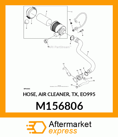 HOSE, AIR CLEANER, TX, EO995 M156806