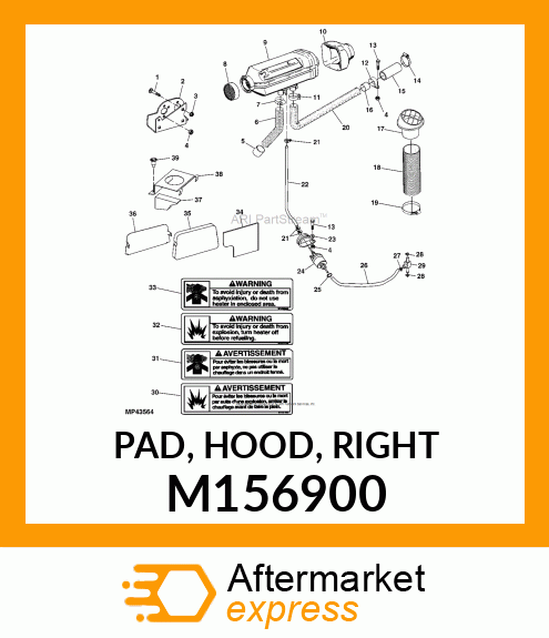 PAD, HOOD, RIGHT M156900