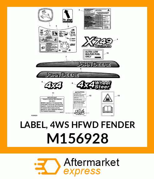 LABEL, 4WS HFWD FENDER M156928