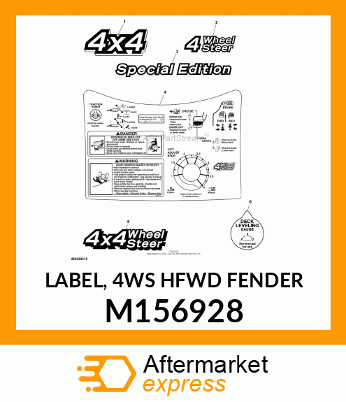 LABEL, 4WS HFWD FENDER M156928