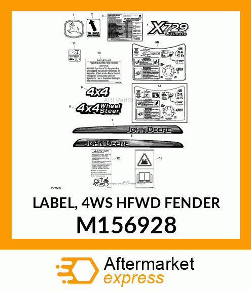 LABEL, 4WS HFWD FENDER M156928