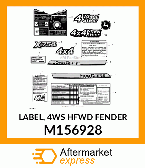 LABEL, 4WS HFWD FENDER M156928