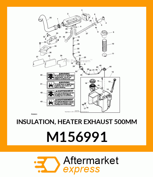 INSULATION, HEATER EXHAUST 500MM M156991