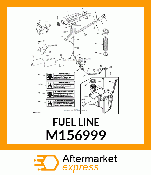 LINE, HEATER CLEAR FUEL 2785MM M156999