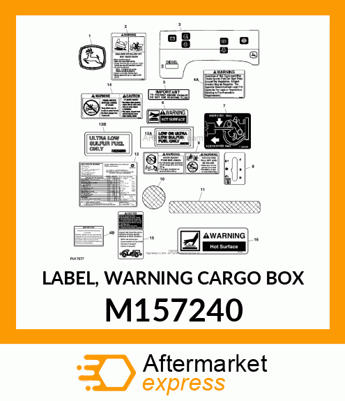 LABEL, WARNING CARGO BOX M157240